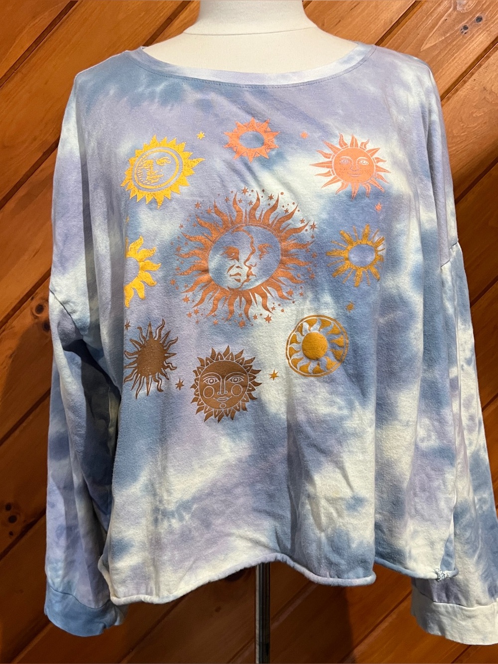 4x juniors crop long sleeve celestial witchy retro 90s by Rebellious One